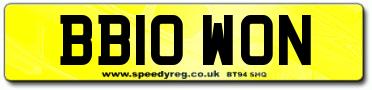 Big Brothers 2010 Ultimate Winners Number Plate