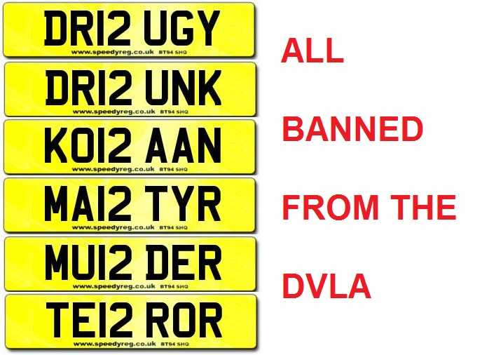 Offensive Number Plates Banned