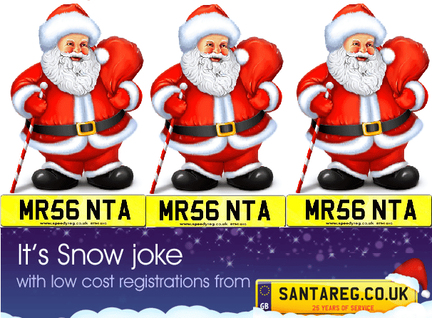 Personalised number plates from the Santa