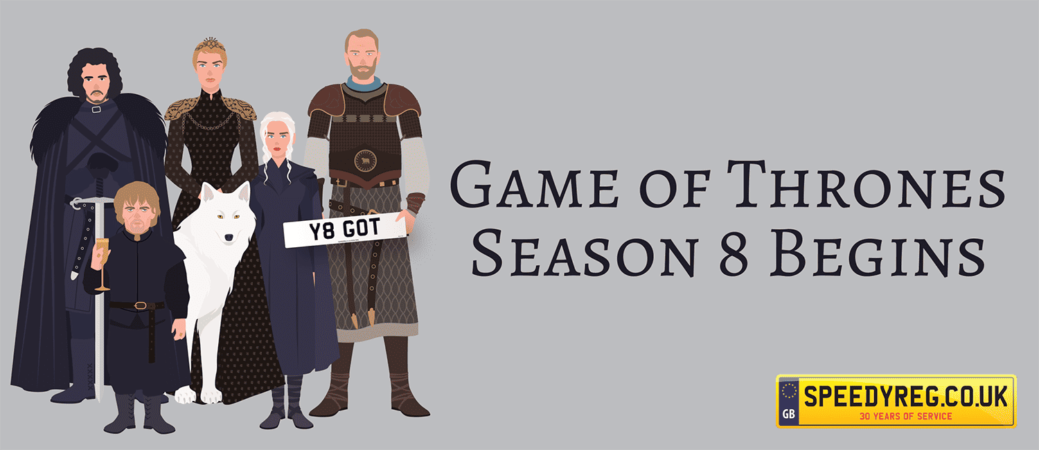 Game of Thrones Season 8 is Here – Get Your GOT number plates now!