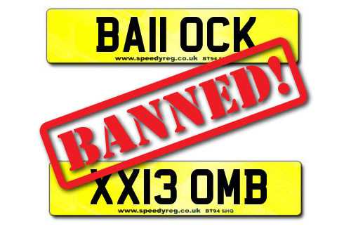 Potentially offensive plates banned